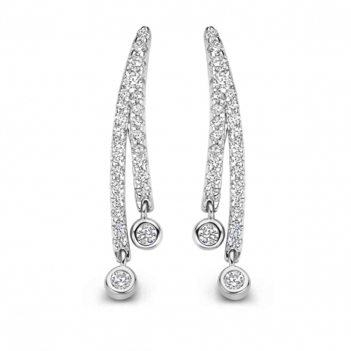 Boucles d'oreilles argent zirconium - Naiomy