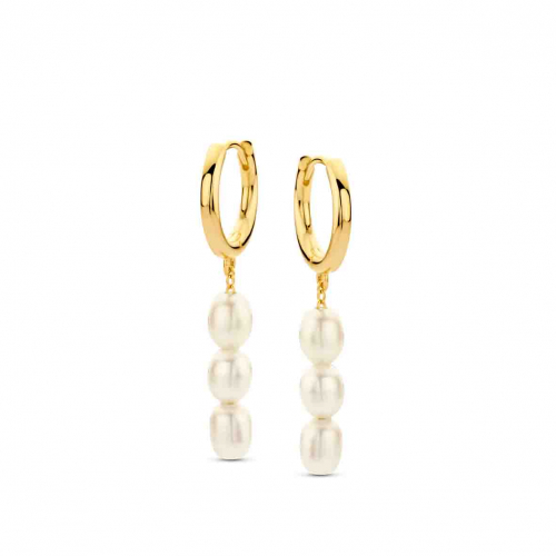 Boucles d'oreilles  avec 3 perles d'eau douce-Naiomy
