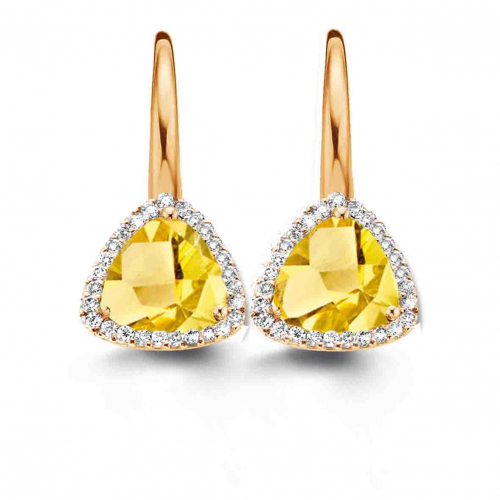 Boucles d'oreilles citrine et diamants - One More