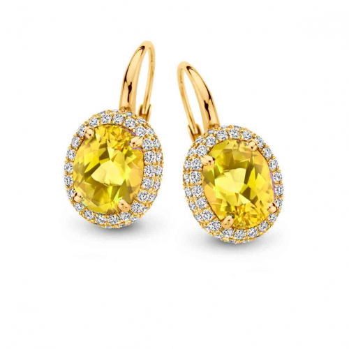 Boucles d'oreilles citrine et diamants  One More