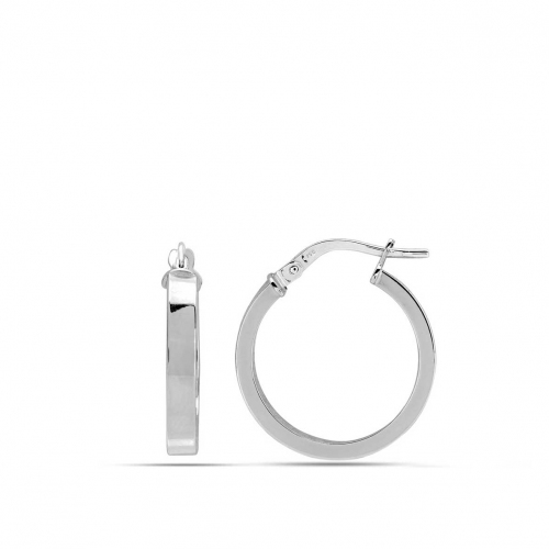 Boucles d'oreilles cr�oles 15 mm rectangle 3 mm