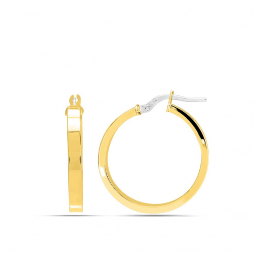 Boucles d'oreilles cr�oles 20 mm rectangle 3 mm