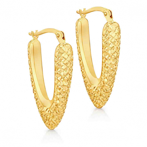 Boucles d'oreilles Cr�oles allong�es en forme de V