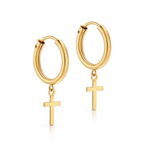 Boucles d'oreilles Cr�oles Croix