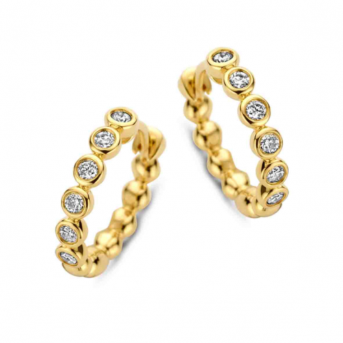 Boucles d'oreilles cr�oles diamants One More