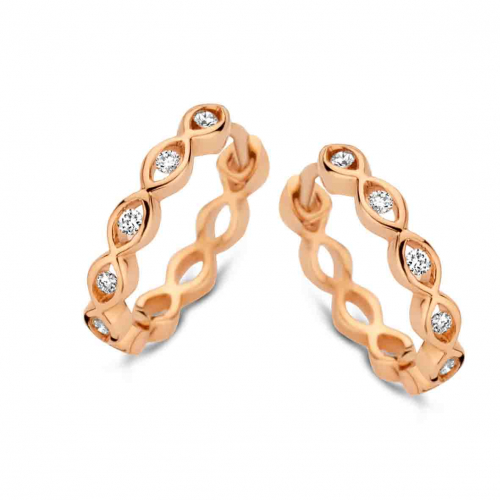 Boucles d'oreilles cr�oles diamants One More