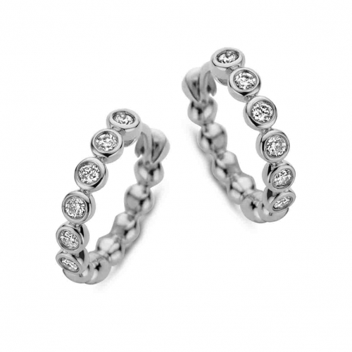 Boucles d'oreilles cr�oles diamants One More