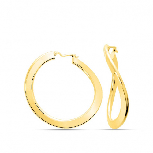 Boucles d'oreilles Cr�oles Syst�me Vector 30 mm - Fil 4.3 x 2 mm