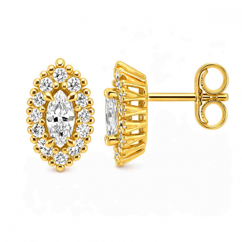 Boucles d'oreilles Diamant Marquise de Synth�se 
