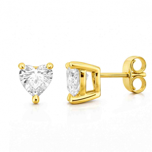 Boucles d'oreilles Diamants coeur de Synth�se