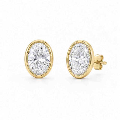Boucles d'oreilles Diamants de Laboratoire Taille ovale