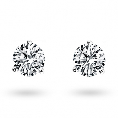 Boucles d'oreilles Diamants sertie 3 griffes