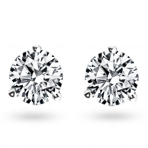 Boucles d'oreilles Diamants sertie 3 griffes
