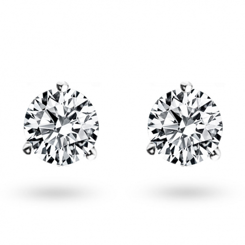 Boucles d'oreilles Diamants sertie 3 griffes