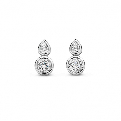 Boucles d'oreilles en argent avec 2 oxydes-Naiomy