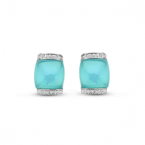  Boucles d'oreilles en argent avec pierre bleue Naiomy