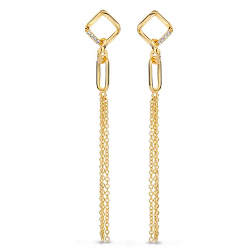 Boucles d'oreilles en argent plaqu or serties d'Oxydes - Naiomy