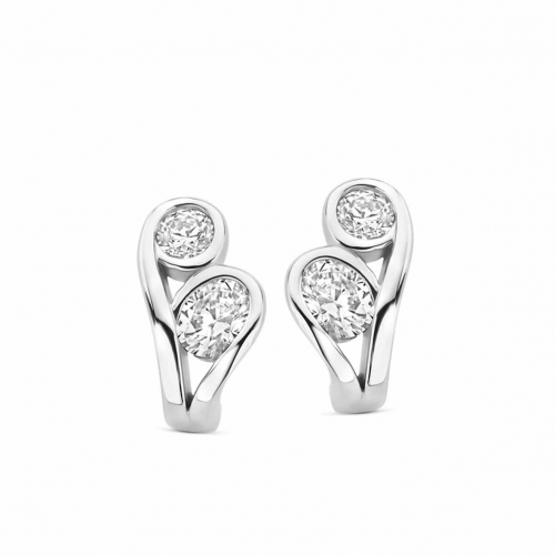 Boucles d'oreilles en argent serties d' Oxydes - Naiomy