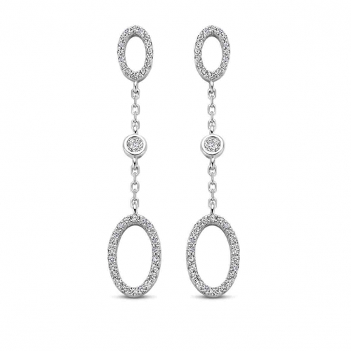 Boucles d'oreilles en argent serties d' Oxydes - Naiomy