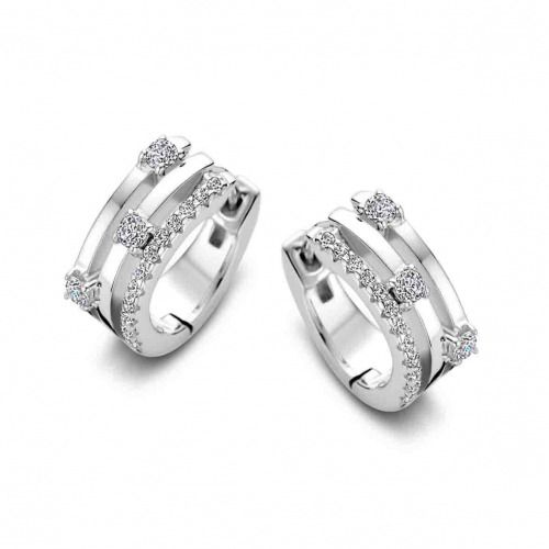 Boucles d'oreilles en argent serties d' Oxydes - Naiomy