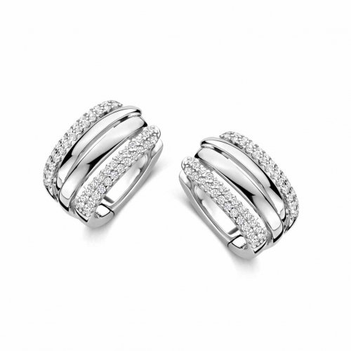 Boucles d'oreilles en argent serties d' Oxydes - Naiomy