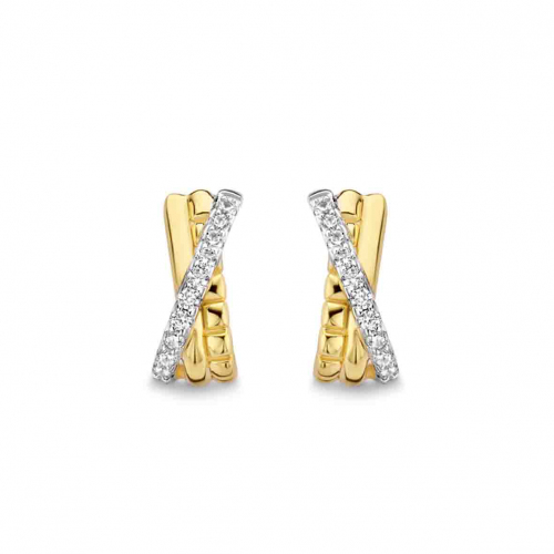 Boucles d'oreilles en argent serties de zirconium Naiomy Silver