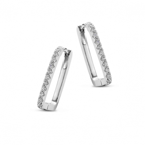 Boucles d'oreilles en argent serties de zirconium Naiomy Silver