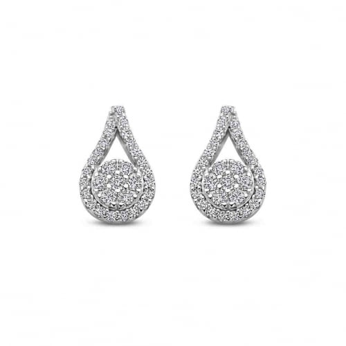Boucles d'oreilles en argent serties de zircons Naiomy