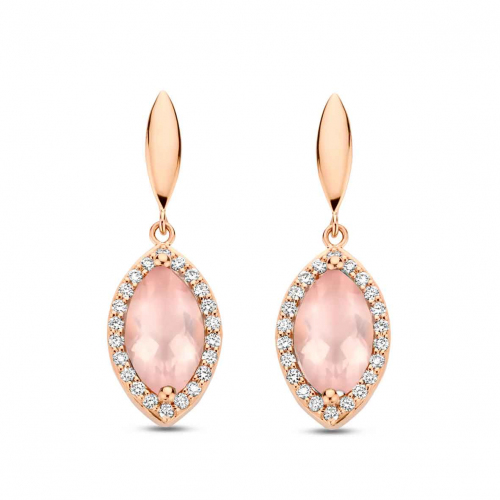 Boucles d'oreilles Etna -  quartz rose - One More