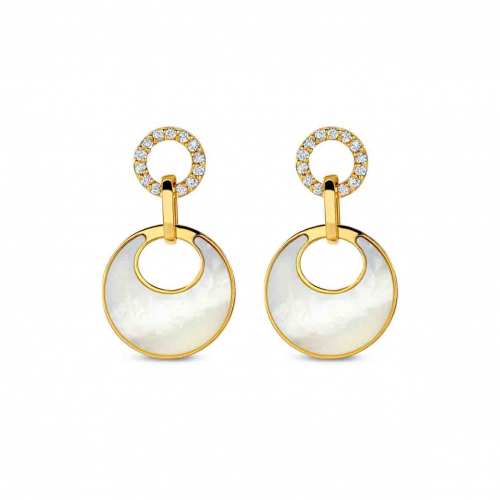 Boucles d'Oreilles nacre et diamants