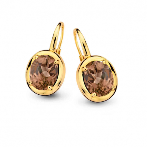 Boucles d'oreilles  quartz fum� - One More