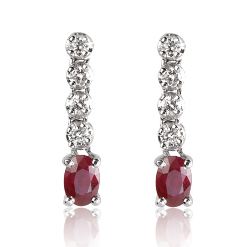 Boucle d'oreille rubis