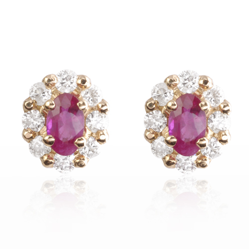 Boucle d'oreille rubis