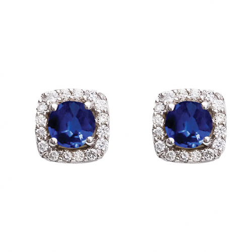 Boucles d'oreilles saphir diamants One More