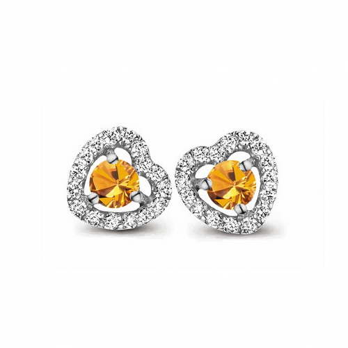 Boucles d'oreilles saphir orange et diamants One More