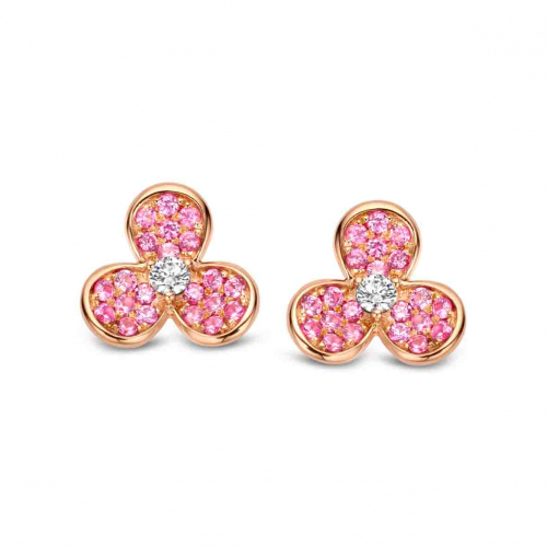 Boucles d'oreilles Saphir Rose