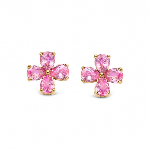 Boucles d'oreilles Saphir Rose