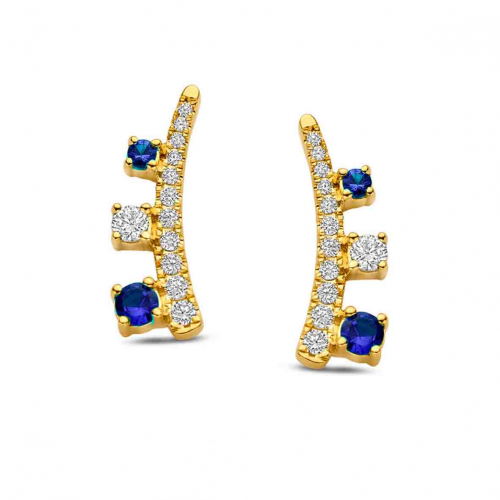 Boucles d'oreilles saphirs et diamants