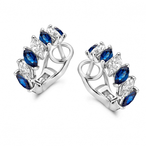 Boucles d'Oreilles Saphirs et Diamants