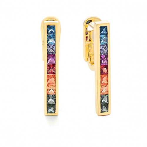 Boucles d'Oreilles Saphirs Rainbow