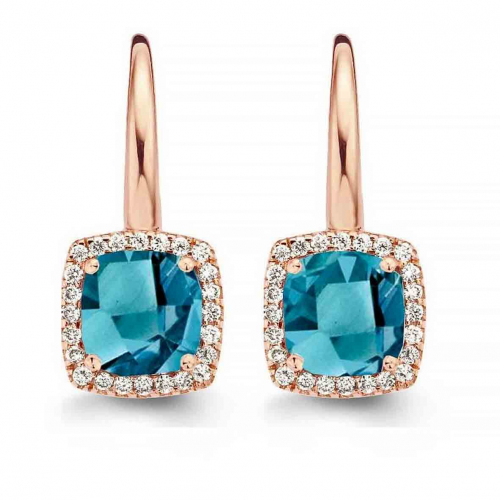 Boucles d'oreilles Topaze London Blue et diamants - One More