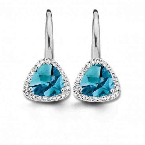 Boucles d'oreilles topaze London Blue et diamants - One More