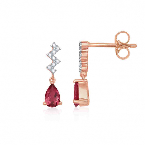 Boucles d'oreilles Tourmaline Rose