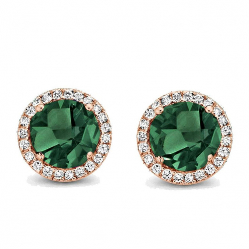 Boucles d'oreilles Tourmaline Verte et diamants - One More
