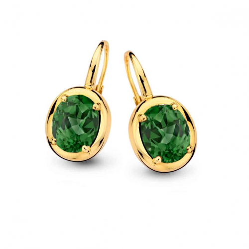 Boucles d'oreilles  tourmaline verte- One More