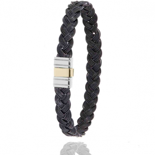Bracelet Albanu poils d'�l�phant fermoir 2 ors