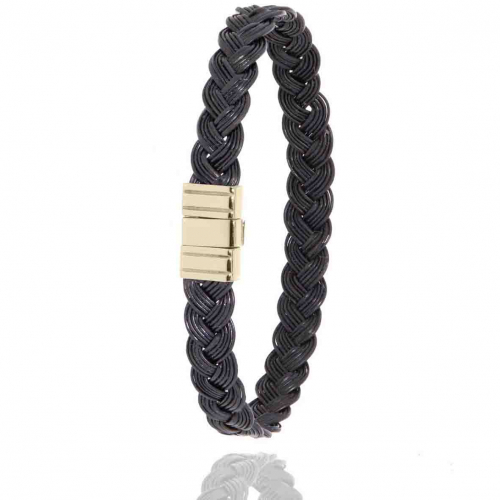 Bracelet Albanu poils d'�l�phant fermoir or