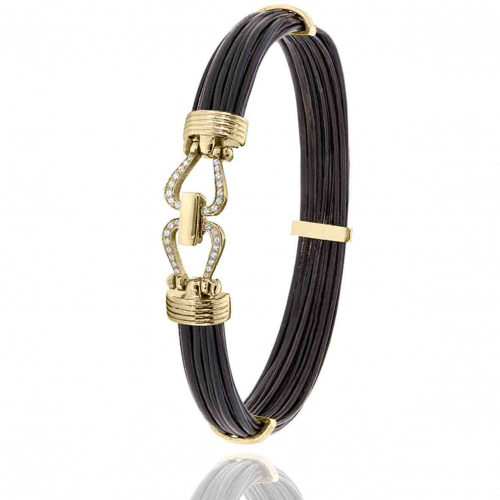 Bracelet Albanu poils d'lphant fermoir or et diamant