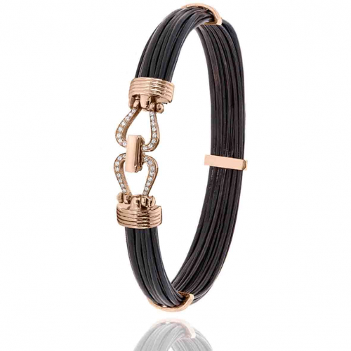 Bracelet Albanu poils d'lphant fermoir or et diamant