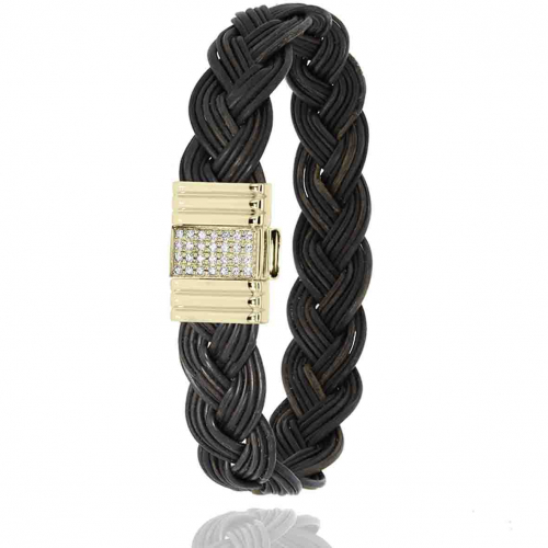 Bracelet Albanu poils d'�l�phant fermoir Or et Diamants